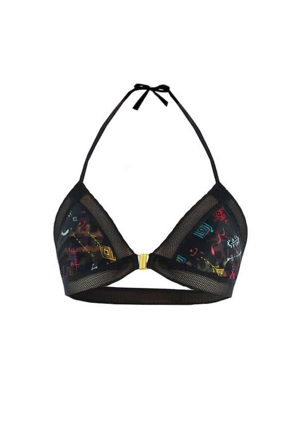 Haut de maillot triangle résille Fernanda Oujda
