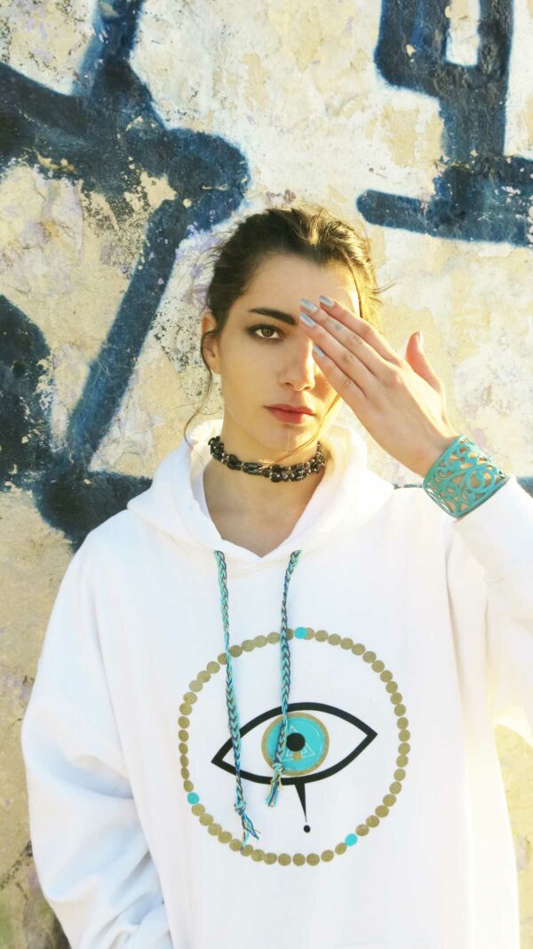Sweat-shirt en coton bio Hoodie Oeil effet découpé – Image 2