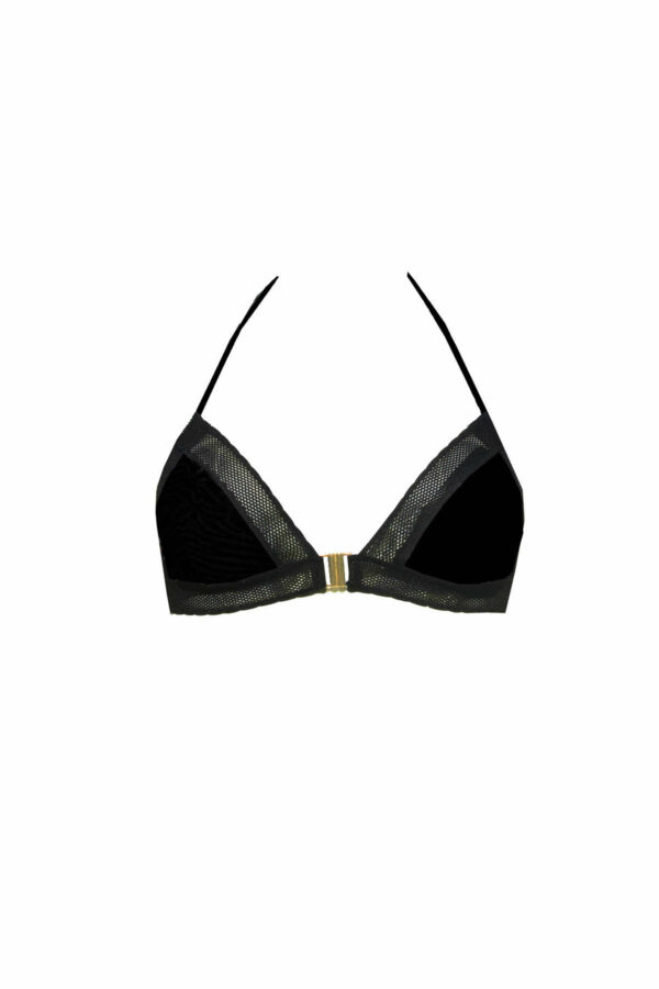 Haut de maillot triangle résille Fernanda Black