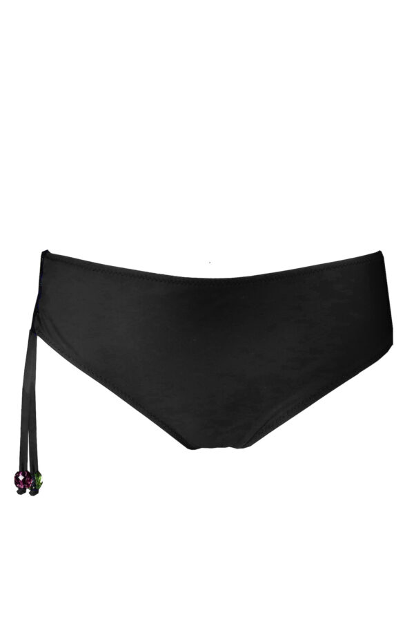 Bas de maillot culotte classique avec laçages sur le côté Morena Black