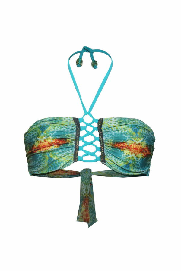 Haut de maillot bandeau avec coques amovibles Morena Abyss