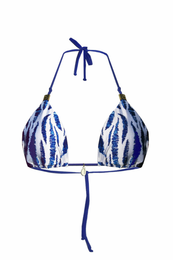 Haut de maillot triangle ajustable Bibi Tiger Blue