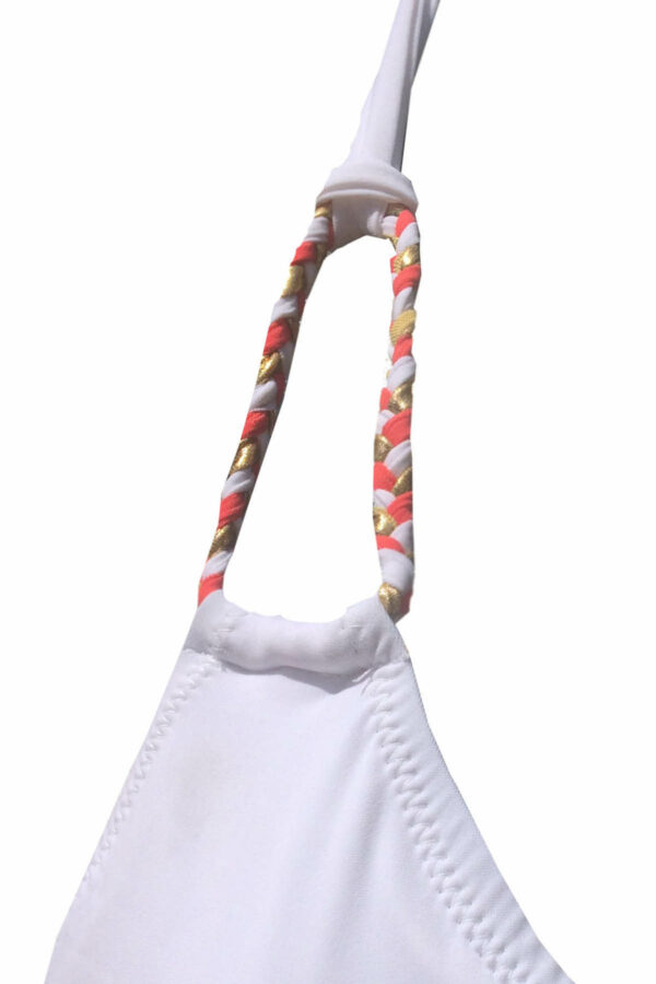 Haut de maillot triangle ajustable Marra White – Image 4