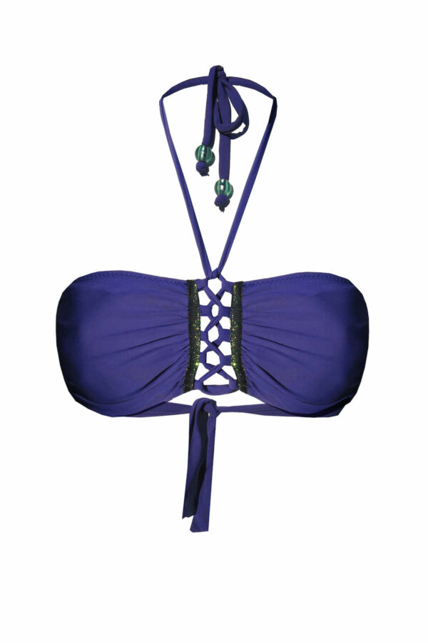 Haut de maillot bandeau avec coques amovibles Morena Blue