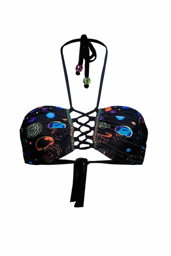 Haut de maillot bandeau avec coques amovibles Morena Medusa