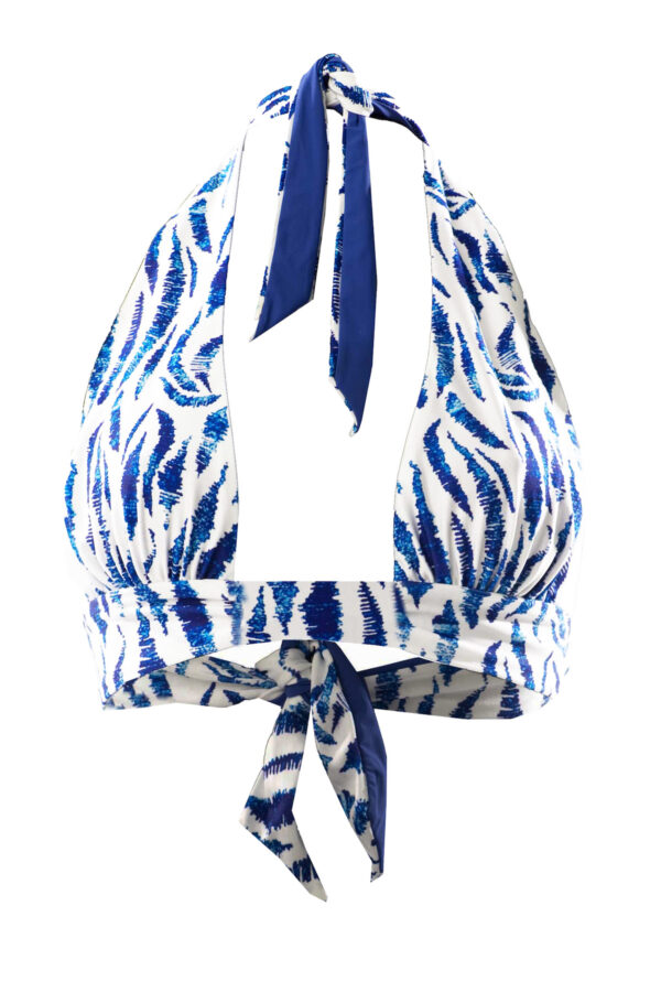 Haut de maillot réversible imprimé/uni Rita Tiger Blue