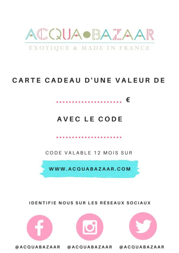 CARTE CADEAU ACQUA BAZAAR - MONTANT LIBRE – Image 2