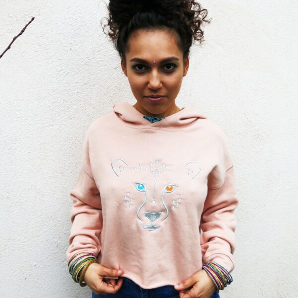 Sweat-shirt en coton bio Cheetah Pink – Image 2