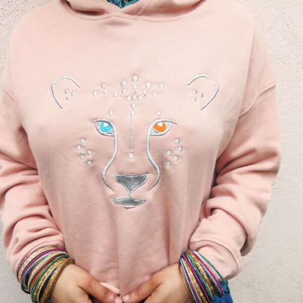 Sweat-shirt en coton bio Cheetah Pink – Image 4
