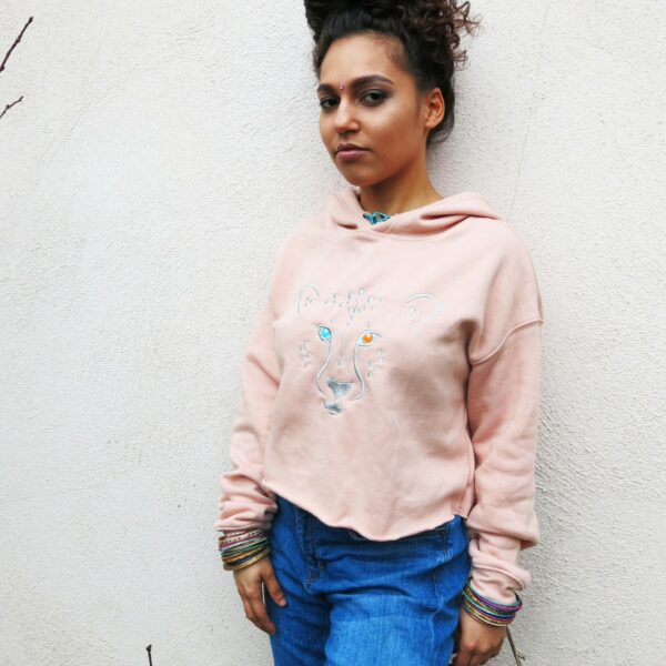 Sweat-shirt en coton bio Cheetah Pink – Image 3