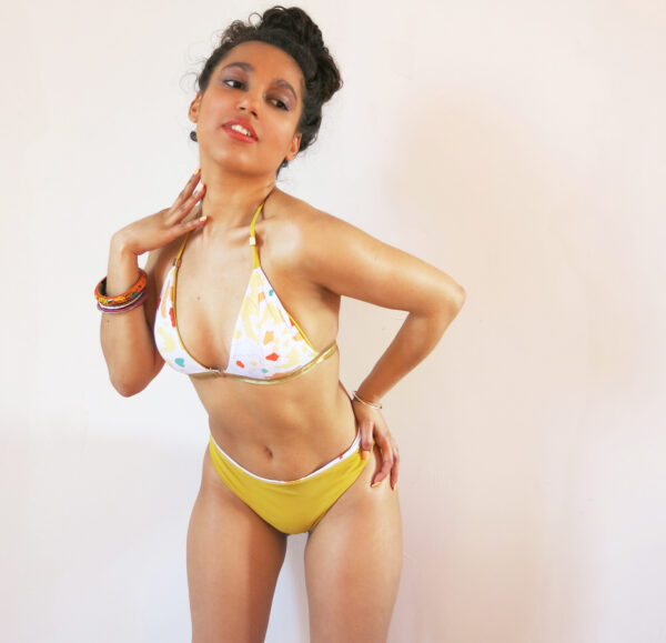 Bas de maillot tanga Tania Leonima White/Ocre – Image 6