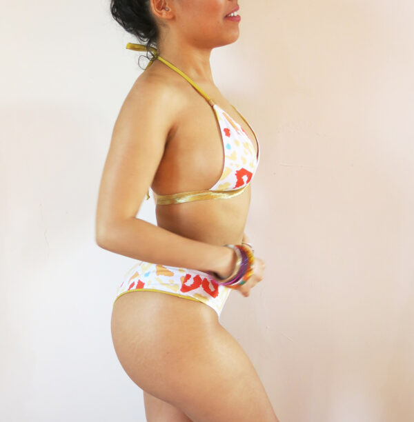 Bas de maillot tanga Tania Leonima White/Ocre – Image 10