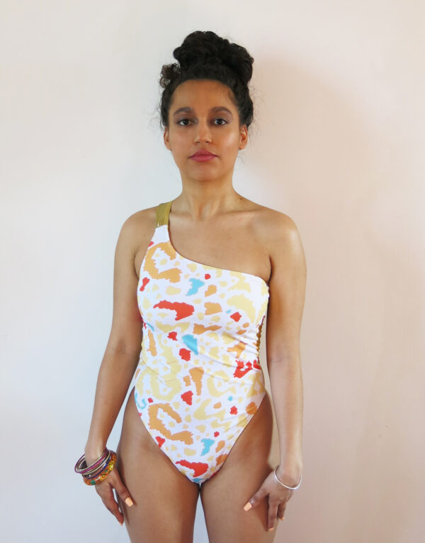 Maillot une pièce asymétrique Diana Leonima White – Image 3