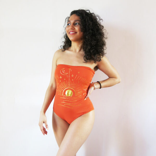 Maillot une pièce bustier Aloha Solar Orange – Image 7