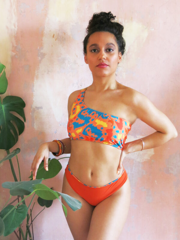 brassière asymétrique orange